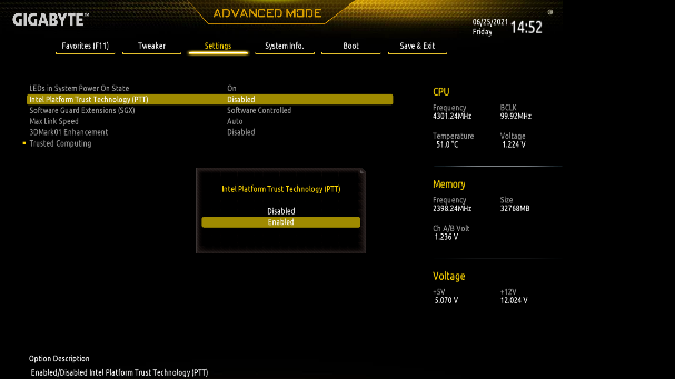 GIGABYTE TPM 2.0 W11 4cbb5